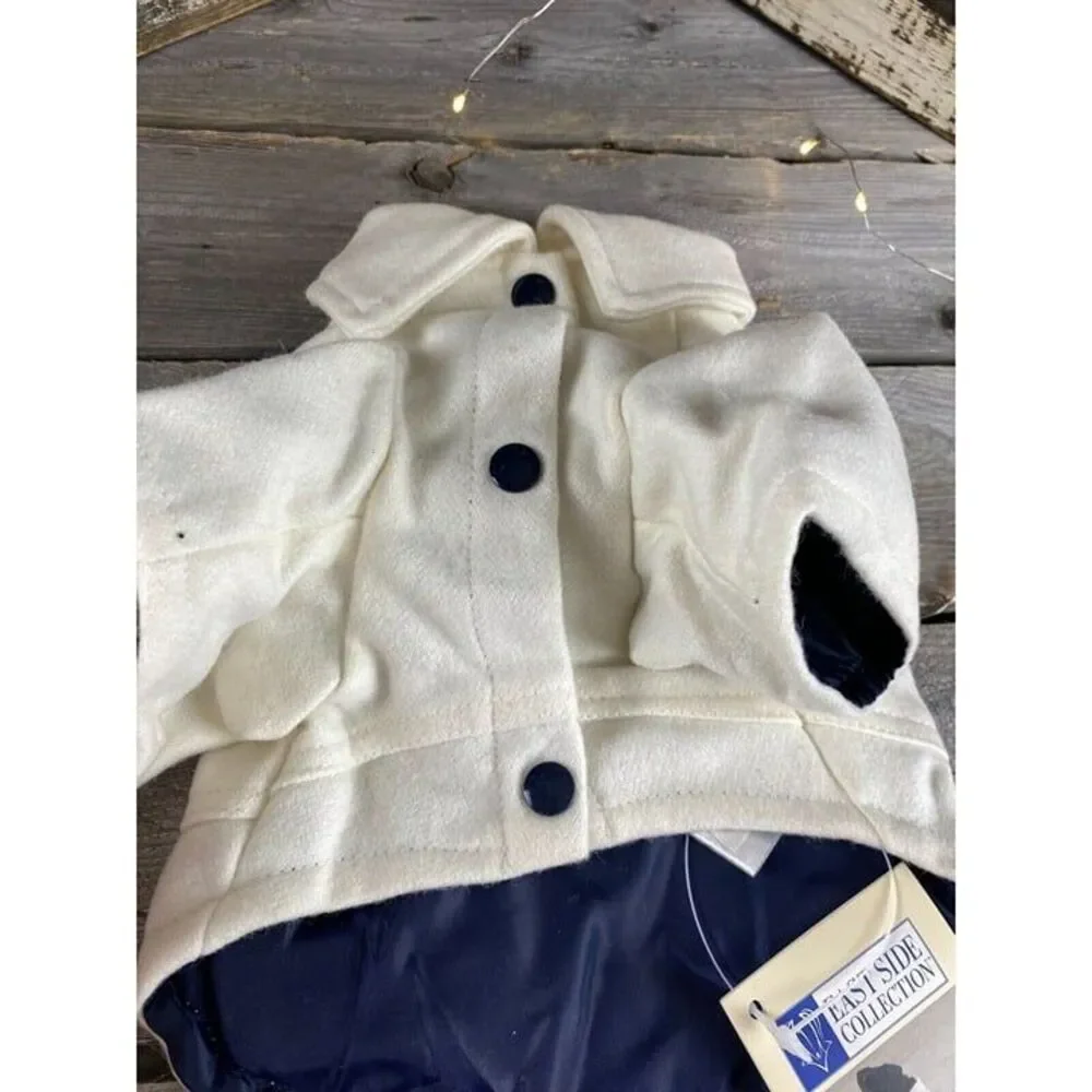 East Side Collection Pets On Parade X Small Creme Wool Blend Dog Coat